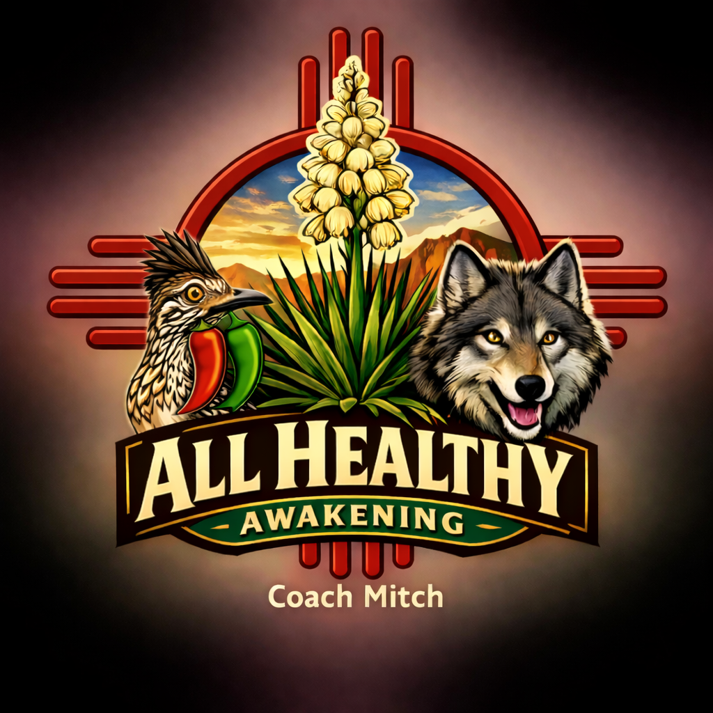 All Healthy Awakening with roadrunner, yucca, and wolf